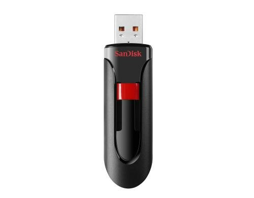 SanDisk USB Cruzer Glide 16GB schwarz/rot USB 2.0, Schiebemechanismus