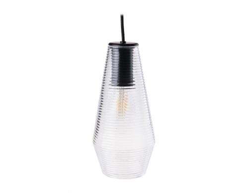 PANZERI Pendelleuchte OLIVIA Schwarz Klar inkl. 1x LED E27 8W 1050lm 2700K Nicht Dim