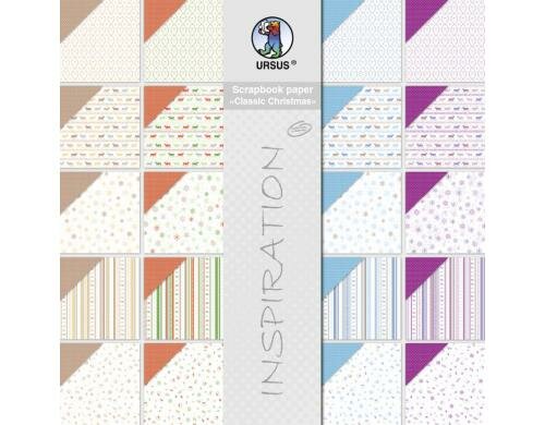 URSUS Scrapbook Block Classic Christmas 20 Blatt à 190g/m2, 30.5x30.5cm