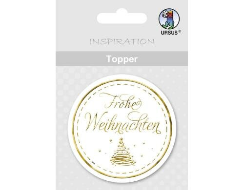 URSUS Weihnachtsdeko Topper weiss/gold 8 Stück