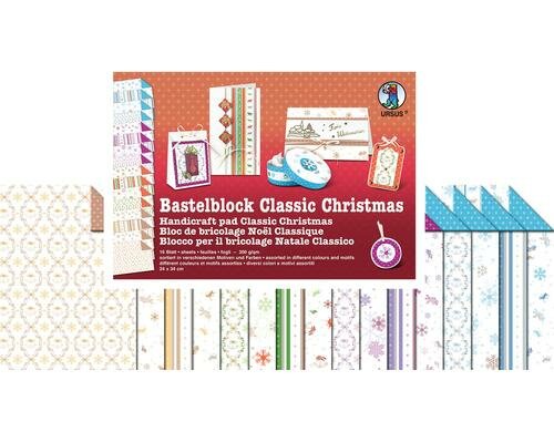 URSUS Motivblock Classic Christmas 16 Blatt à 300g/m2, 24x34cm