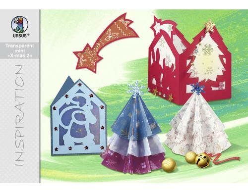 URSUS Transparentpapier mini X-Mas 2 60 Blatt à 115g/m2, 10.5x14.8cm