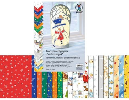 URSUS Transparentpapier Sortierung 4 20 Blatt à 115g/m2, 21 x 29.7cm