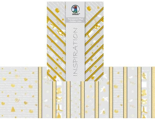 URSUS Transparentpapier golden Line 18 Blatt à 115g/m2, 21 x 29.7cm