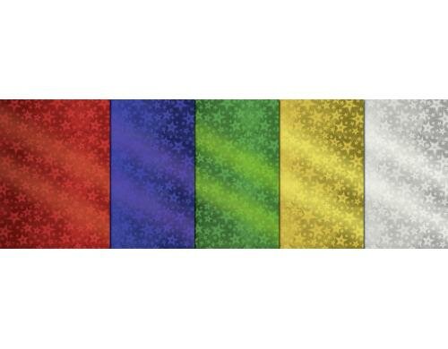URSUS Hologrammfolie Sterne 5 Blatt à 100g/m2, 23 x 33cm