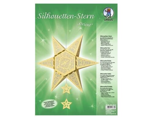 URSUS Papier-Deko Silhouetten-Orient gold 4 Blatt Tonkarton, 4 Blatt Transparentp.