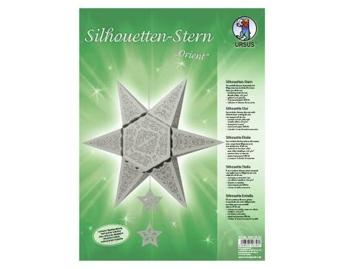 URSUS Papier-Deko Silhouetten-Orient silb. 4 Blatt Tonkarton, 4 Blatt Transparentp.