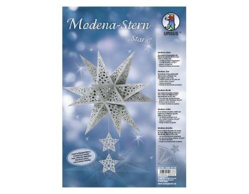 URSUS Papier-Deko Silhouetten-Sterne silb. 10 Blatt