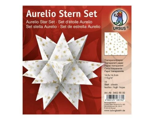 URSUS Papier-Deko Aurelio Stern gold Grösse 14.8x14.8cm