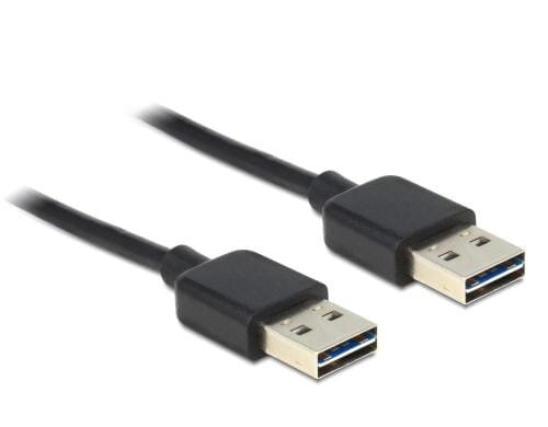 USB2.0 Easy Kabel, A-Stecker zu A-Stecker 3m, Stecker beidseitig einsteckbar, schwarz