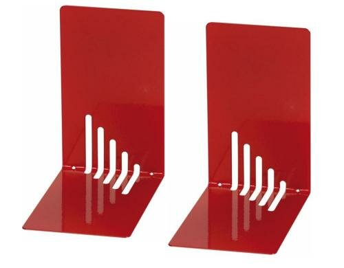 MAUL Buchstützen aus Metall rot schmal, 14 x 8,5 x 14 cm