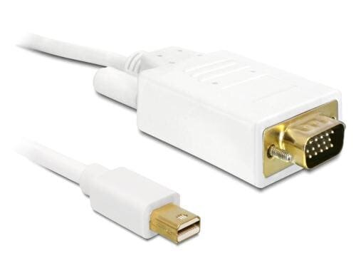 Delock MiniDisplayPort - VGA, 3m Weiss, Auflösung bis 1920 x 1200 @ 60 Hz