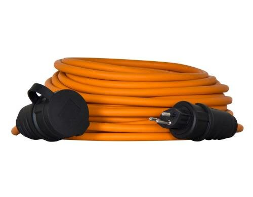 Qualitäts-Baustellenverlängerungskabel 10 A 10m, orange, 3-polig, T12/T13, IP44