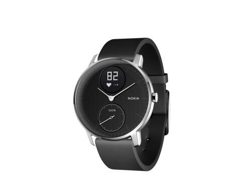 Nokia Aktivitätenmesser Steel HR 36 schwarz Uhr und Aktivitätenmesser, 36 mm