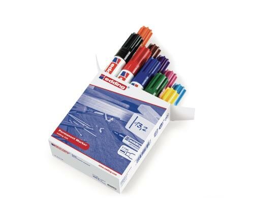 Edding Permanent  Marker 500, 10er Etui assortiert, Strichbreite ca. 2-7 mm