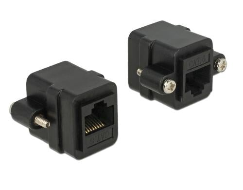 Delock RJ-45 Adapter zum Einbau Cat.6, UTP, schwarz, Buchse-Buchse