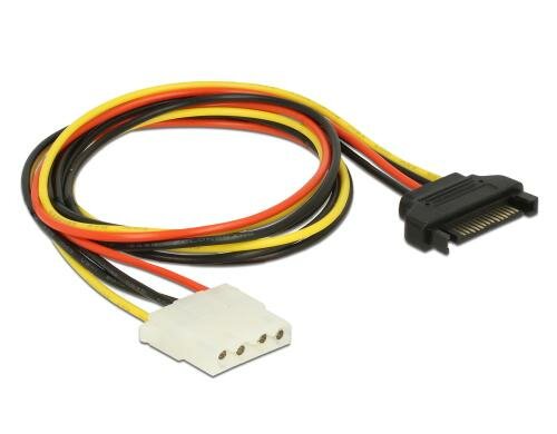 SATA/Molex Adapterkabel, 70cm Adapter für SATA zu Molex 4Pin