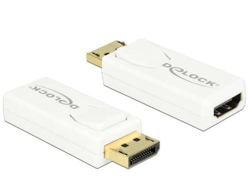 Monitoradapter DP-Stecker zu HDMI-Buchse weiss, 4K Support, passiv