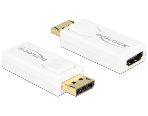 Monitoradapter DP-Stecker zu HDMI-Buchse weiss, 4K Support, aktiv
