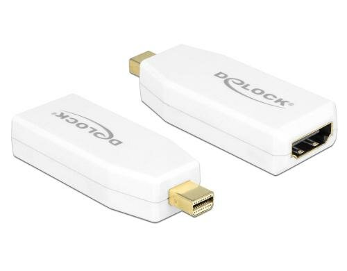 Monitoradapter Mini-DP Stecker- HDMI-Buchse weiss, 4K Support, aktiv