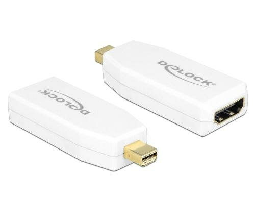 Monitoradapter Mini-DP Stecker- HDMI-Buchse weiss, 4K Support, passiv