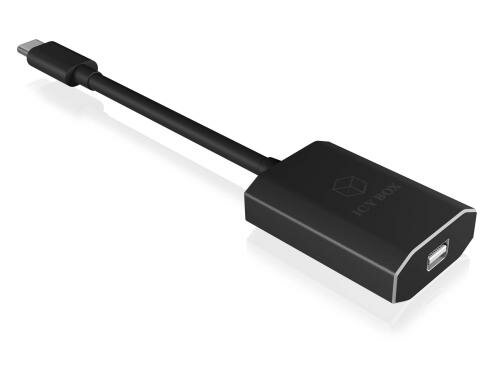 ICY BOX IB-AD550-C USB Type-C zu Mini DP Auflösung bis zu 4096x2160@60 Hz, Aluminium