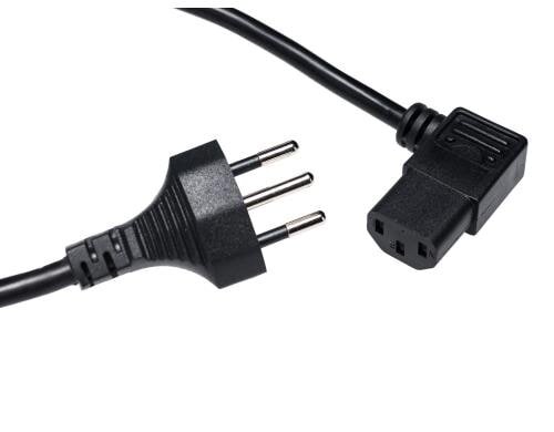 Netzkabel T12-C13 90 seitlich gewinkelt li 3 m, 3x 1 mm2, schwarz