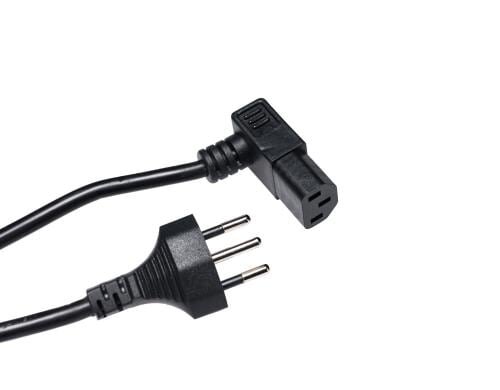 Netzkabel T12-C13 90 gewinkelt nach unten 5 m, 3x 1 mm2, schwarz