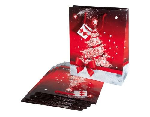 Sigel Geschenktasche silver sparklingtree large 260x330x120mm, 5 Stk.