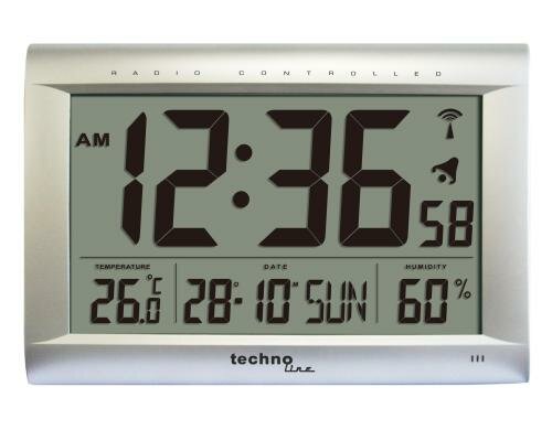 Technoline Funkwanduhr WS8009 Datum, Innentemp., Hygro, hängen/stellen