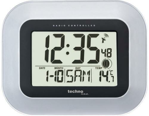 Technoline Funkwanduhr WS8005 Temperaturanzeige, Mondphase, Wand-/Tisch