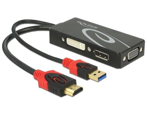 Delock HDMI Adapter, 4K bis 30hz HDMI zu DVI/VGA/Displayport