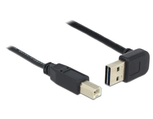 USB2.0-Kabel Easy A-B: 5m, schwarz A Stecker nach oben oder unten gewinkelt