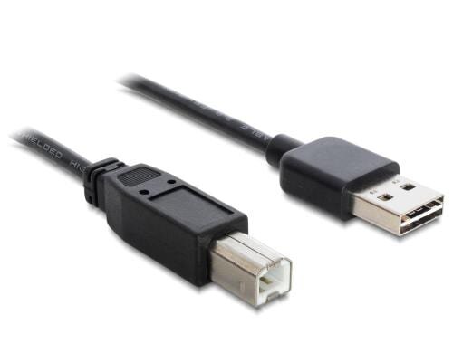 USB2.0-Kabel Easy A-B: 0.5m, schwarz A Stecker beidseitig einsteckbar