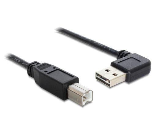 USB2.0-Kabel Easy A-B: 0.5m, schwarz A Stecker nach links oder rechts gewinkelt