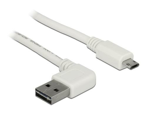 USB2.0-Kabel Dual Easy A-MicroB: 3m,weiss Beide Stecker beidseitig einsteckbar