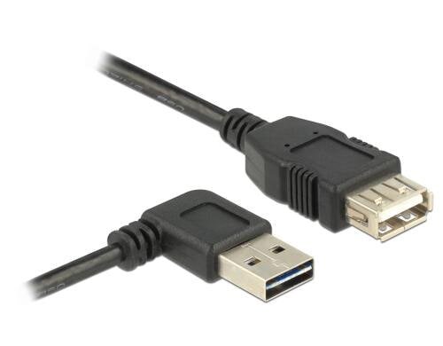 USB2.0-Kabel Easy A-A: 0.5m, schwarz A Stecker nach links oder rechts gewinkelt