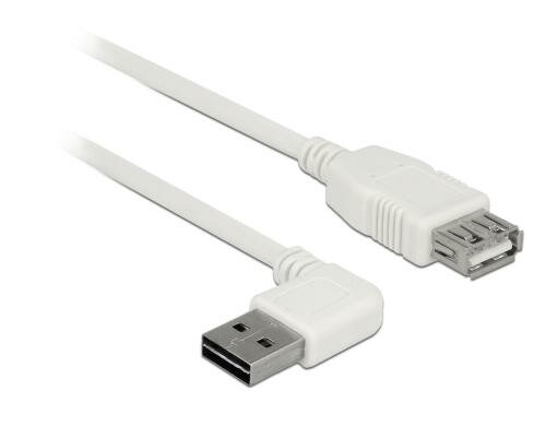USB2.0-Kabel Easy A-A: 3m, weiss, gewinkelt A Stecker nach links oder rechts gewinkelt