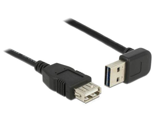 USB2.0-Kabel Easy A-A: 0.5m, schwarz A Stecker nach oben oder unten gewinkelt