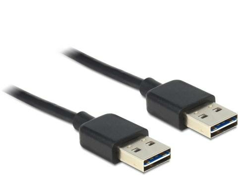 USB2.0-Kabel Easy A-A: 0.5m, schwarz Beide Stecker beidseitig einsteckbar