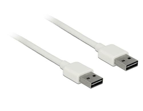 USB2.0-Kabel Easy A-A: 1m, weiss Beide Stecker beidseitig einsteckbar
