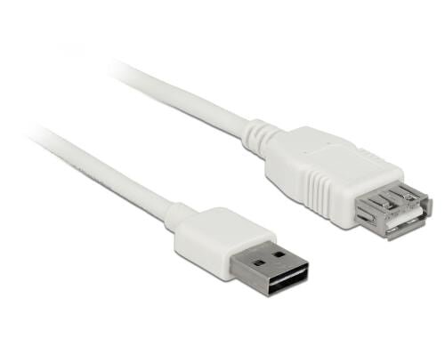 USB2.0-Verlängerungskabel Easy, 1m, weiss A Stecker beidseitig einsteckbar