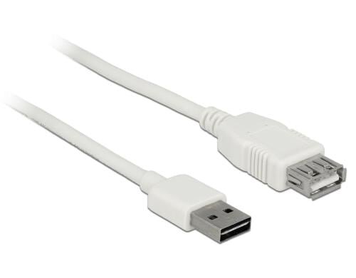 USB2.0-Verlängerungskabel Easy, 2m, weiss A Stecker beidseitig einsteckbar
