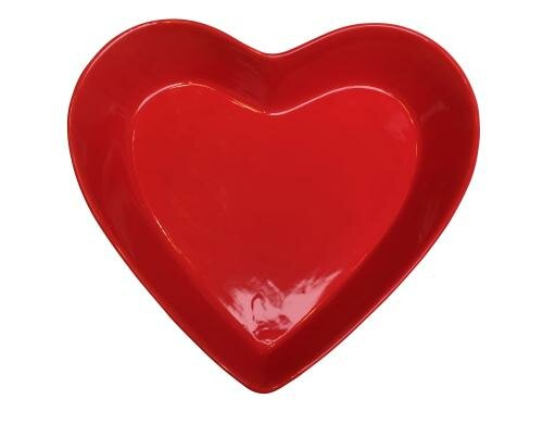 KJ Collection Schale Herz 28cm rot Grösse: 28x3.5cm