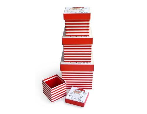 B+C Geschenkbox mit Deckel 4er Satz Sir Santa