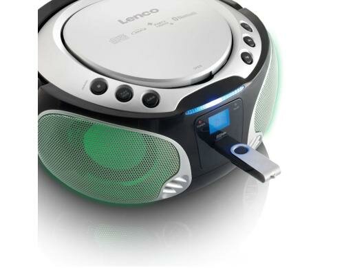 Lenco SCD-550 CD-Player, Silber Lichteffekt im Rhythmus der Musik