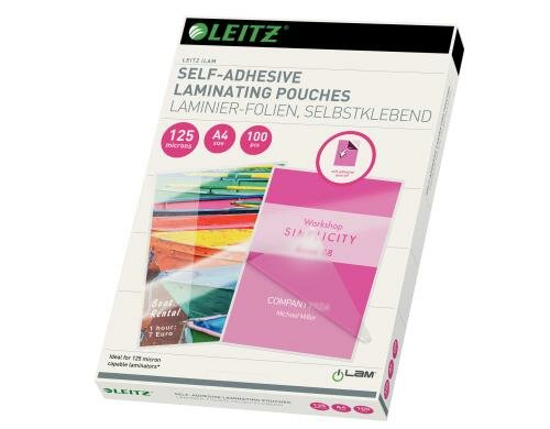 Leitz Heisslaminierfolien A4 125 mic, 100 Stück, selbstklebend