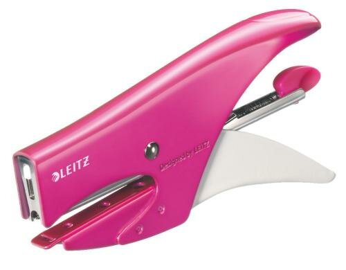 Leitz WOW Heftzange pink met., 30 Blatt, Metall, Blister