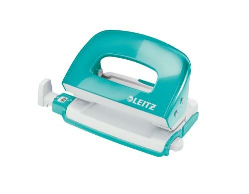 Leitz WOW Kleiner Locher NeXXt eisblau metallic, 10 Blatt, Metall