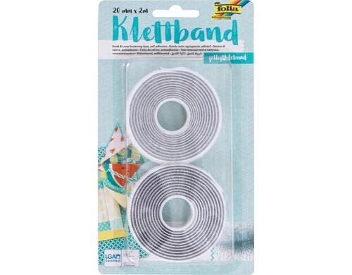 Folia Klettband selbstklebend Grösse 20mm x 2m